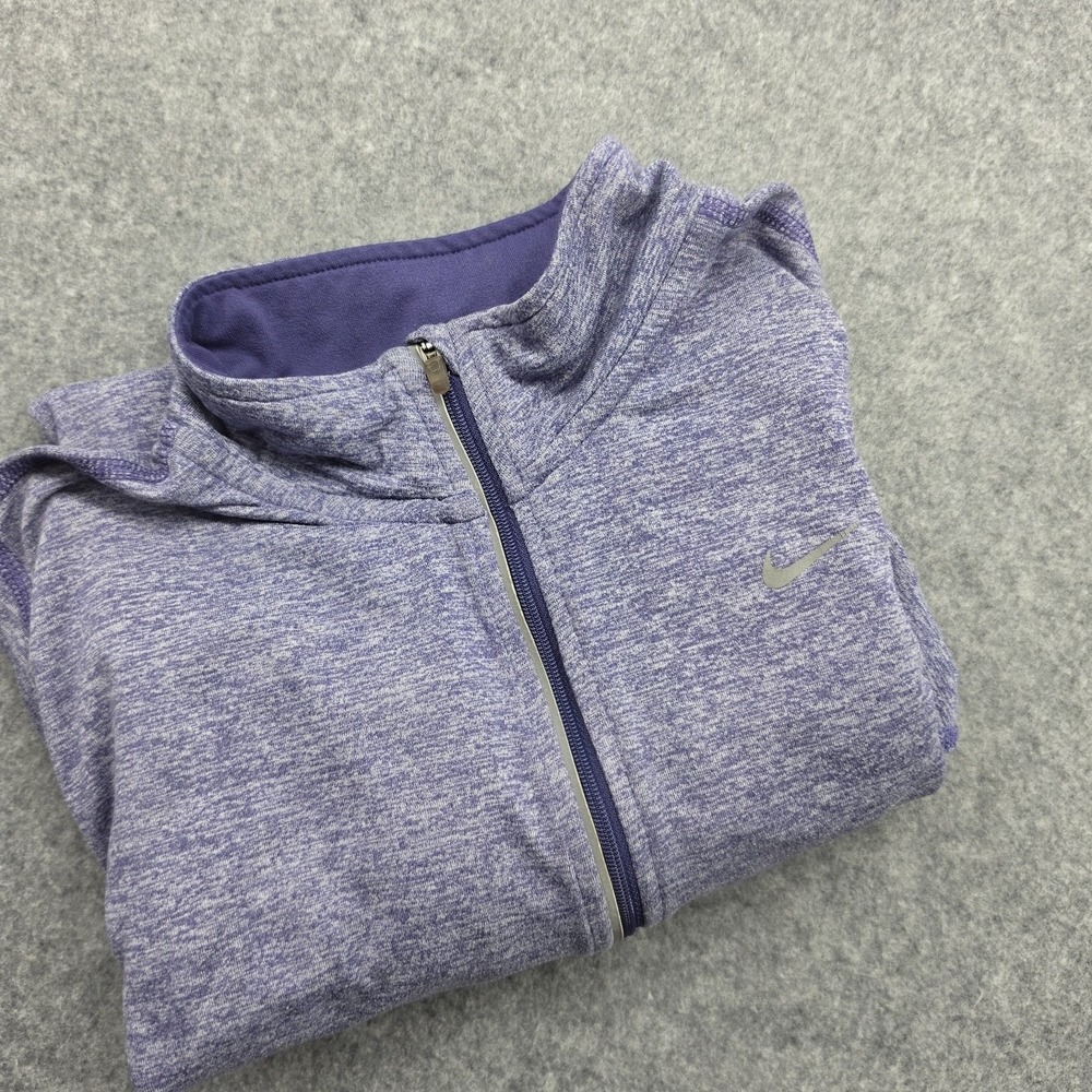 Nike Dri-Fit Running 1/4 Zip Pullover Longsleeve Sweater Womens Small Purple